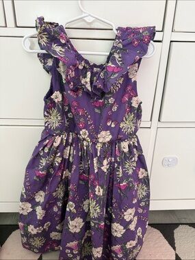Tea Collection Purple Floral Ruffle Dress